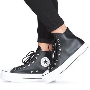 Converse Leather All Star Loft  Black High-Top Sneakers 5